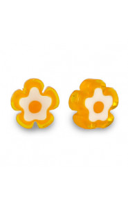 Millefiori beads flower 5-6x3mm - Orange